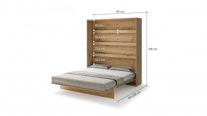  Bed Concept - Murphy Bed BC-13 - Vertical 180x200 - Oak Artisan - Modern Wall Bed