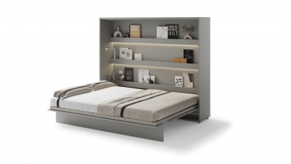  Bed Concept - Murphy Bed BC-14 - Horizontal 160x200 - Grey - Modern Wall Bed