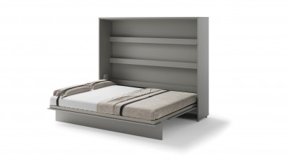  Bed Concept - Murphy Bed BC-14 - Horizontal 160x200 - Grey - Modern Wall Bed