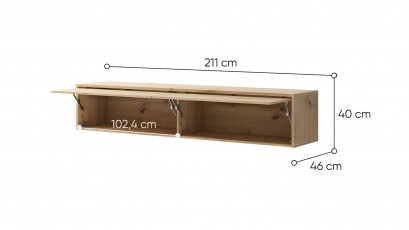  Bed Concept - Hutch BC-15 Oak Artisan - For modern wall bed