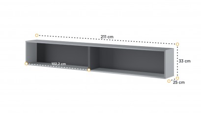  Bed Concept - Floating Cabinet BC-30 G/G - Minimalist storage solution