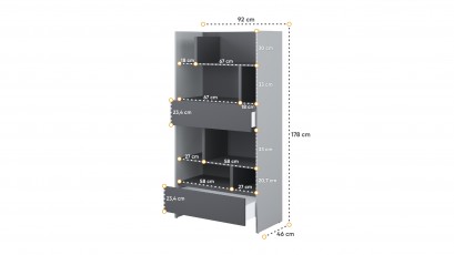  Bed Concept Bookcase BC-28 - G/G - Minimalist storage solution