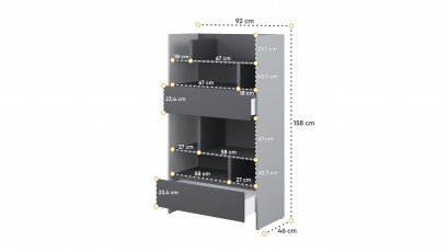  Bed Concept Bookcase BC-27 - G/G - Minimalist storage solution