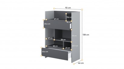  Bed Concept Bookcase BC-26 - G/G - Minimalist storage solution