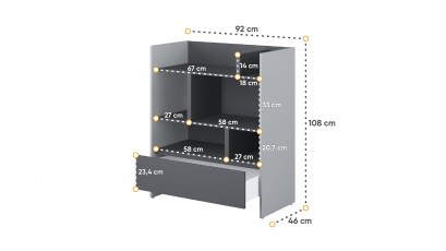  Bed Concept Bookcase BC-25 - G/G - Minimalist storage solution