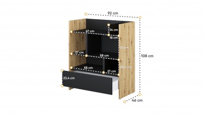  Bed Concept Bookcase BC-25 - OA/B - Minimalist storage solution