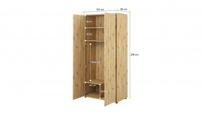  Bed Concept Wardrobe BC-20 - Oak Artisan - Minimalist storage solution