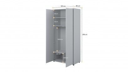  Bed Concept Wardrobe BC-20 - Grey - Minimalist storage solution