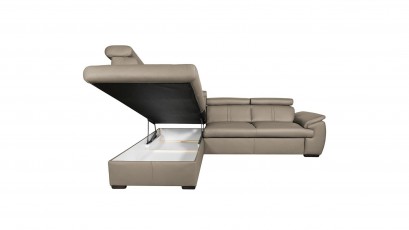  Des Sectional City - Dollaro Gris - Left - Corner sofa with bed and storage