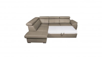  Des Sectional City - Dollaro Gris - Left - Corner sofa with bed and storage