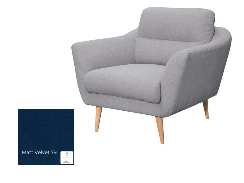  Des Armchair Tromso - Matt Velvet 79 - Compact, space-saving accent chair. - Online store Smart Furniture Mississauga