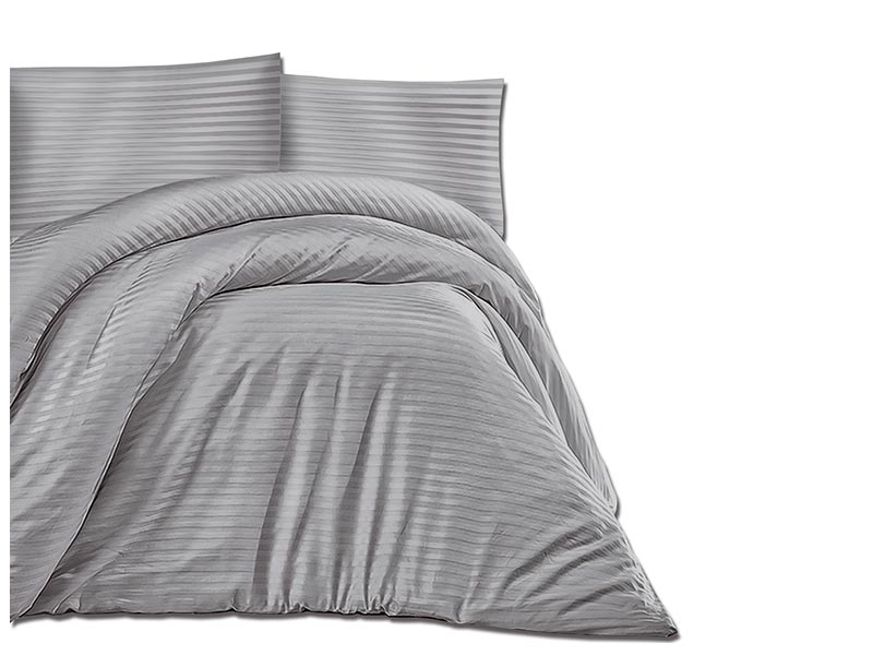  Darymex Cotton Duvet Cover Set - Cizgili Grey - Europen made - Online store Smart Furniture Mississauga