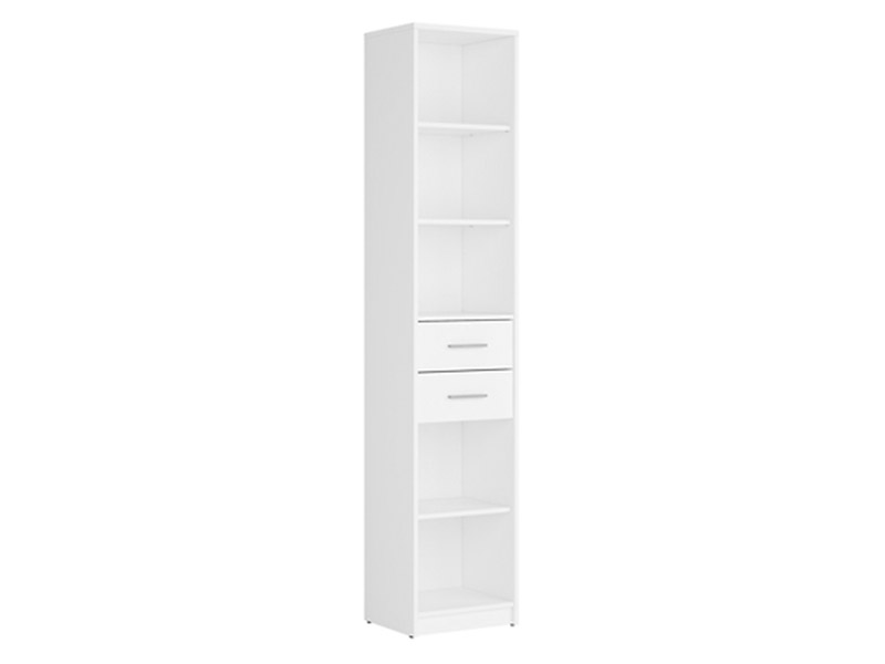  Nepo Plus Narrow Bookcase White - Minimalist youth room collection - Online store Smart Furniture Mississauga