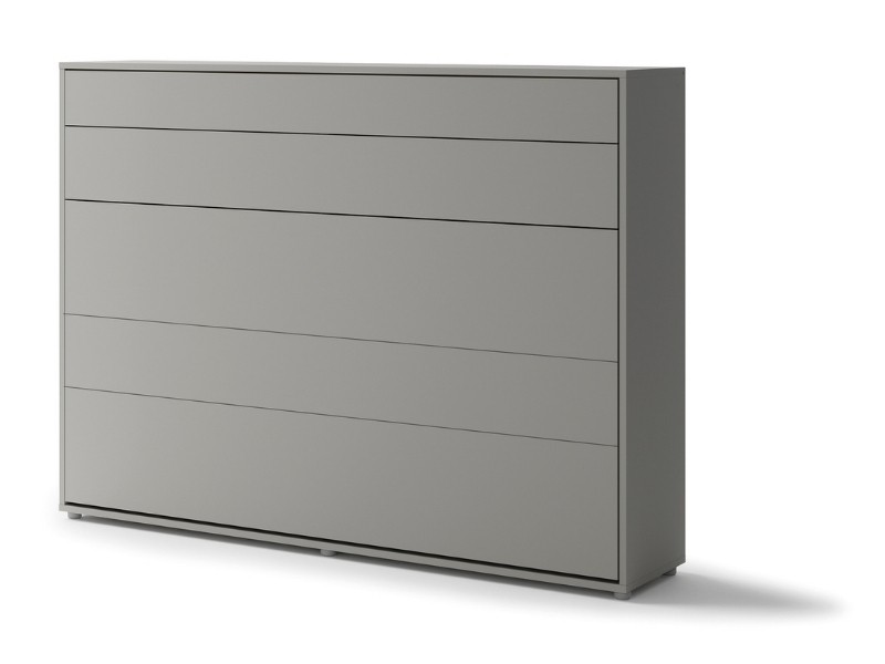 Bed Concept - Murphy Bed BC-04 - Horizontal 140x200 - Grey - Modern Wall Bed