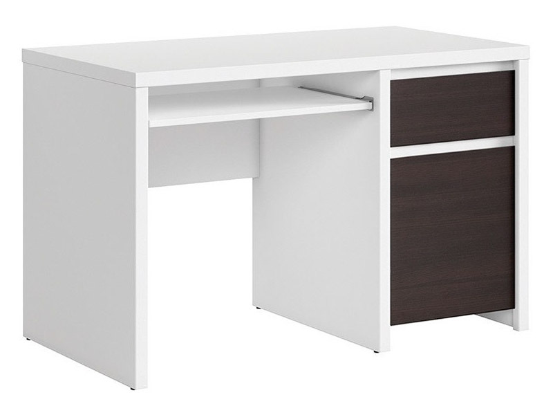  Kaspian White + Wenge Desk 120 - Sturdy desk - Online store Smart Furniture Mississauga