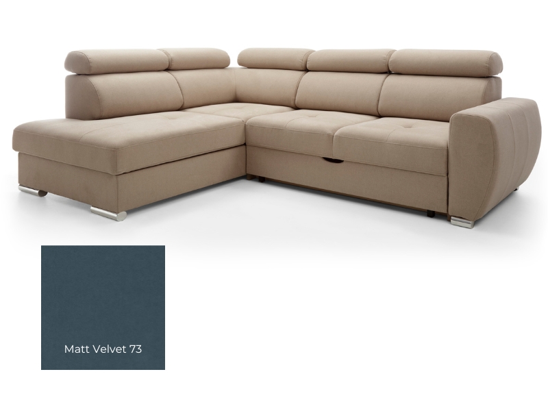  Comforteo Sectional Patrizia - Matt Velvet 73 - Left - Comfortable and practical - Online store Smart Furniture Mississauga