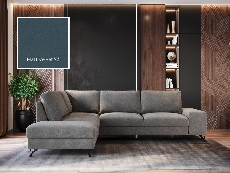  Comforteo Sectional Flavio - Matt Velvet 73 - Left - Elegant sectional sofa - Online store Smart Furniture Mississauga