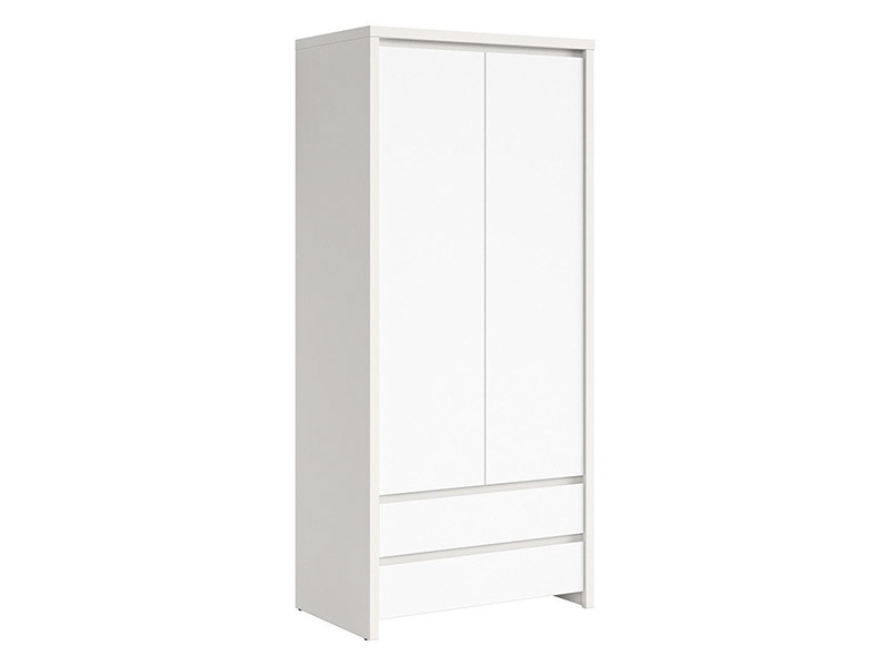  Kaspian White 2 Door Wardrobe - Contemporary furniture collection - Online store Smart Furniture Mississauga