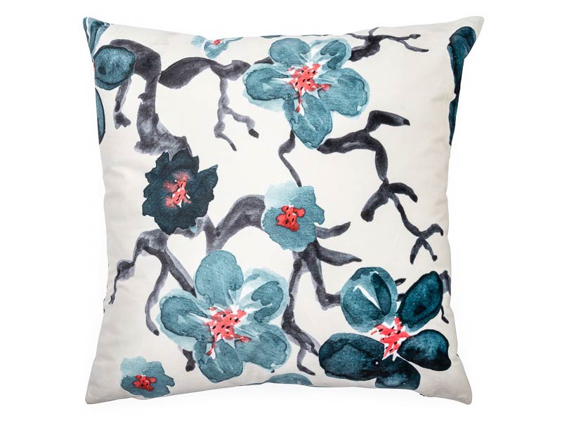  Torre & Tagus Sakura Cream Velvet - Throw pillow - Online store Smart Furniture Mississauga