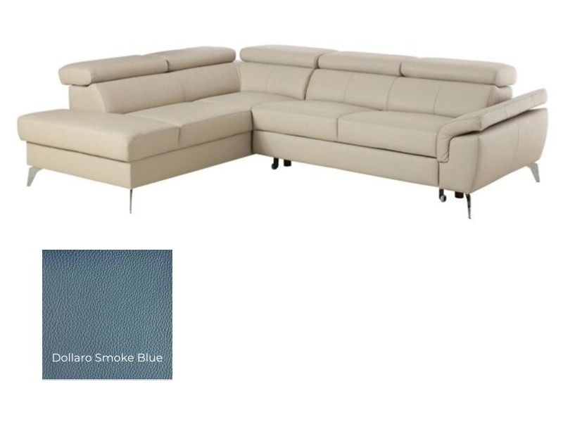  Des Sectional Sono - Dollaro Smoke Blue - Left - Modern corner sofa - Online store Smart Furniture Mississauga