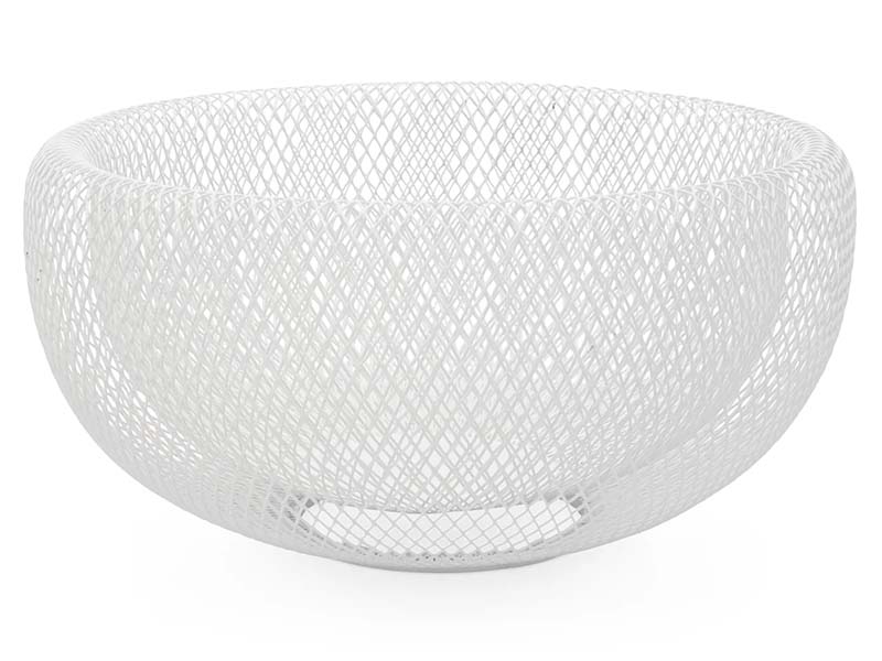  Torre & Tagus Mesh White Bowl - Mesh double wall basket - Online store Smart Furniture Mississauga