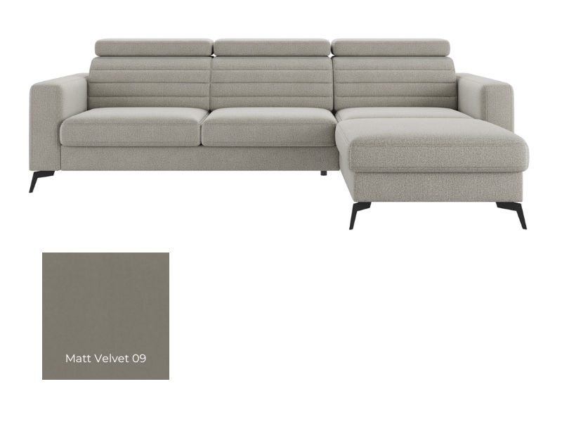  Comforteo Sectional Amaro - Matt Velvet 09 - Right - Corner sofa with bed and storage - Online store Smart Furniture Mississauga