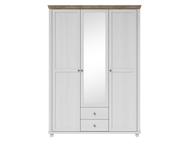  Helvetia Evora 3 Door Wardrobe Type 19 A/O - White armoire - Online store Smart Furniture Mississauga