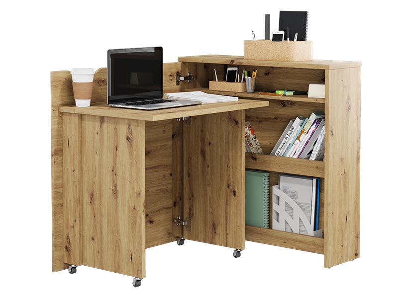  Work Concept Slim - CW-02 Oak Artisan - Foldable Wall Desk - Online store Smart Furniture Mississauga