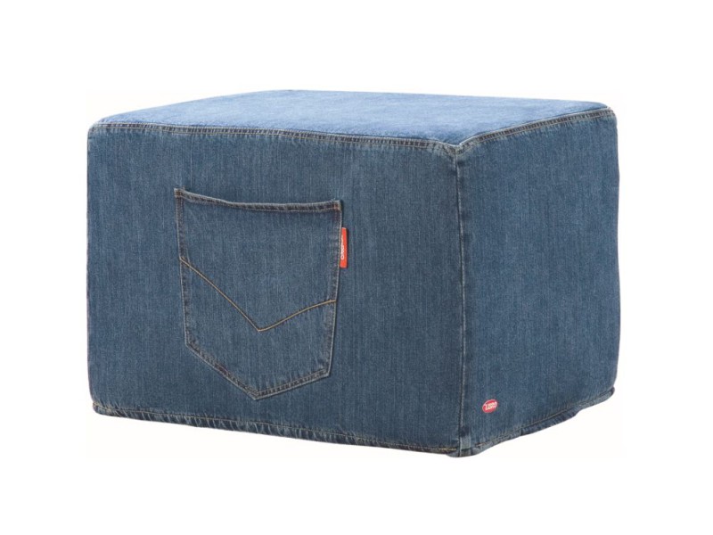  Libro Ottoman Denim - Soft and large ottoman with a pocket on the side - Online store Smart Furniture Mississauga