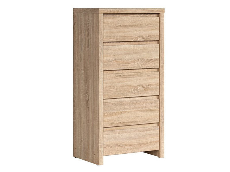  Kaspian Oak Sonoma 5 Drawer Dresser - Contemporary furniture collection - Online store Smart Furniture Mississauga