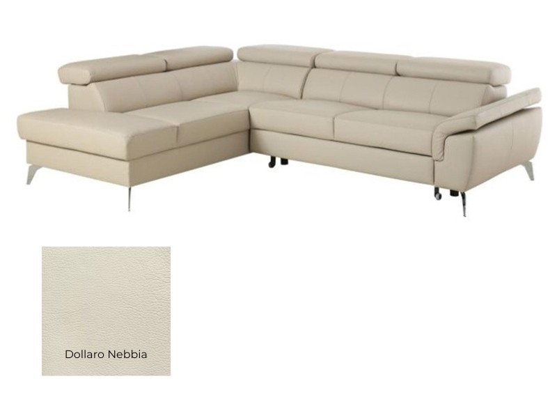 Des Sectional Sono - Dollaro Nebbia - Left - Modern corner sofa