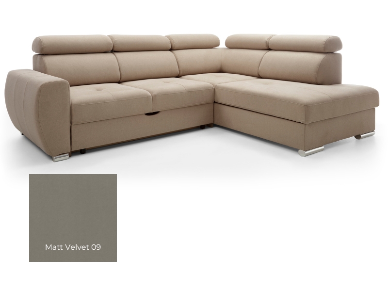  Comforteo Sectional Patrizia - Matt Velvet 09 - Right - Comfortable and practical - Online store Smart Furniture Mississauga