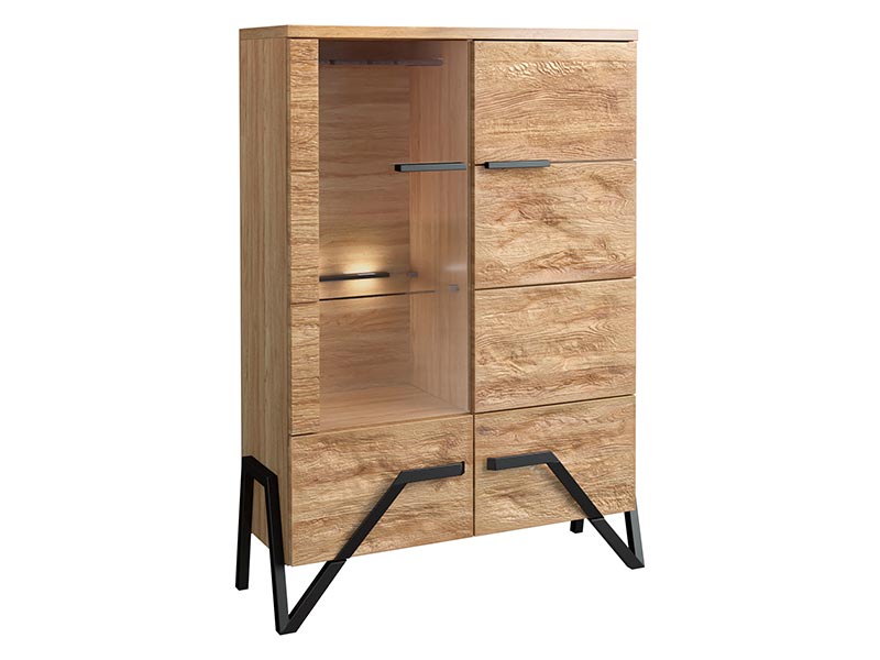  Mebin Pik Bar Cabinet Natural Oak Lager - Left - Living room collection - Online store Smart Furniture Mississauga