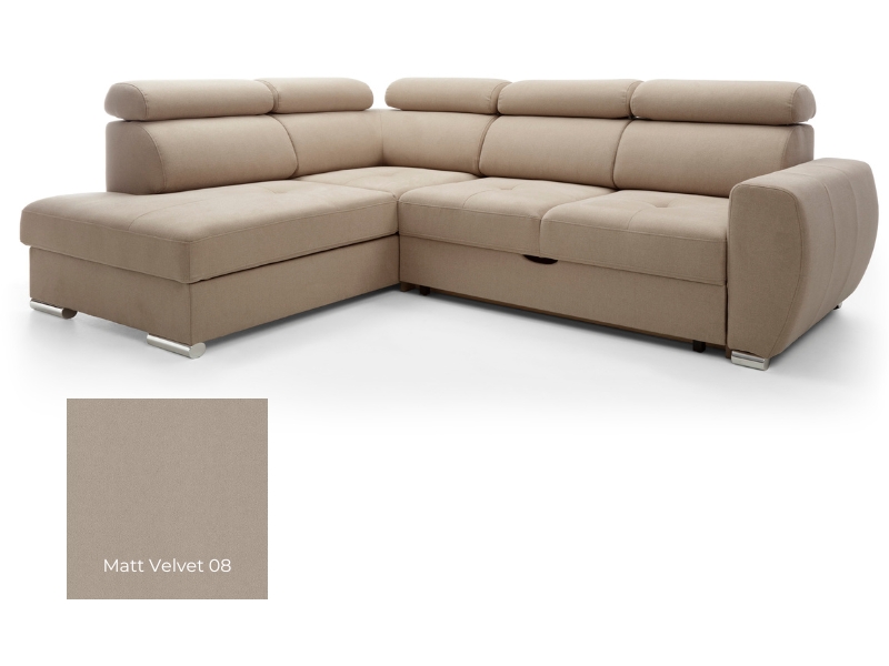  Comforteo Sectional Patrizia - Matt Velvet 08 - Left - Comfortable and practical - Online store Smart Furniture Mississauga