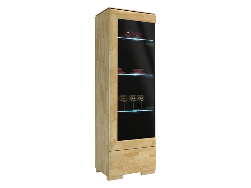  Mebin Rossano Display Cabinet Left Oak Bianco - High-quality European furniture - Online store Smart Furniture Mississauga