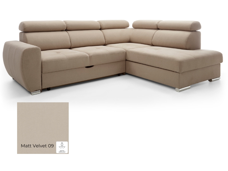  Comforteo Sectional Patrizia - Matt Velvet 09 - Left - Comfortable and practical - Online store Smart Furniture Mississauga