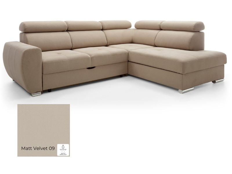 Comforteo Sectional Patrizia - Matt Velvet 09 - Left - Comfortable and practical