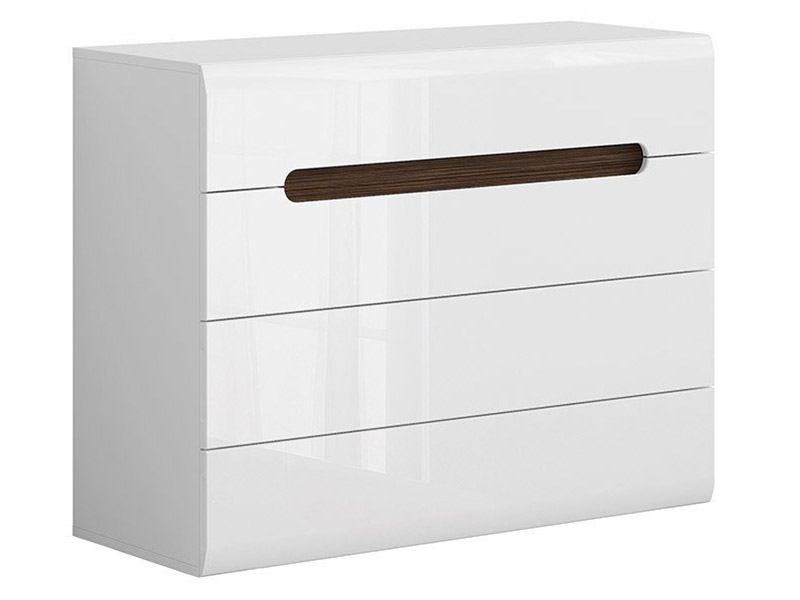  Azteca Trio 4 Drawer Dresser - High gloss white chest of drawers - Online store Smart Furniture Mississauga