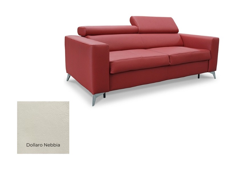 Des Sofa Mono - Dollaro Nebbia - Full-grain leather