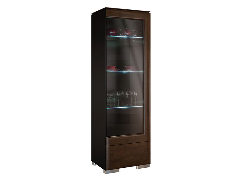  Mebin Rossano Display Cabinet Right Oak Notte - High-quality European furniture - Online store Smart Furniture Mississauga