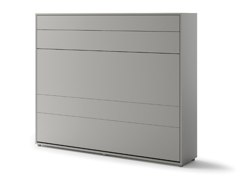 Bed Concept - Murphy Bed BC-14 - Horizontal 160x200 - Grey - Modern Wall Bed