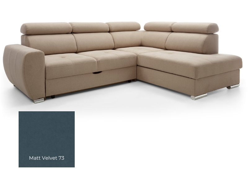  Comforteo Sectional Patrizia - Matt Velvet 73 - Right - Comfortable and practical - Online store Smart Furniture Mississauga