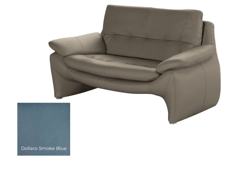  Des Loveseat Madryt - Dollaro Smoke Blue - Full-grain leather - Online store Smart Furniture Mississauga