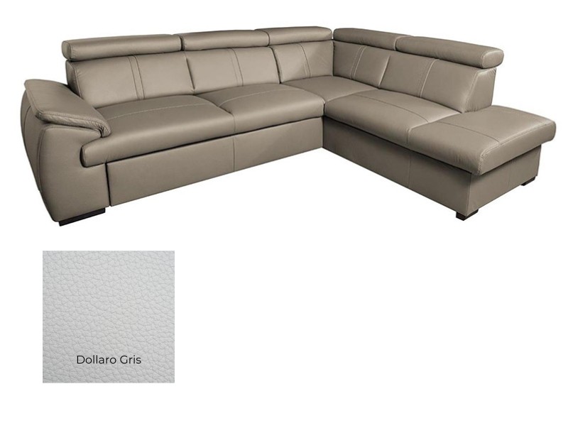 Des Sectional City - Dollaro Gris - Right - Corner sofa with bed and storage