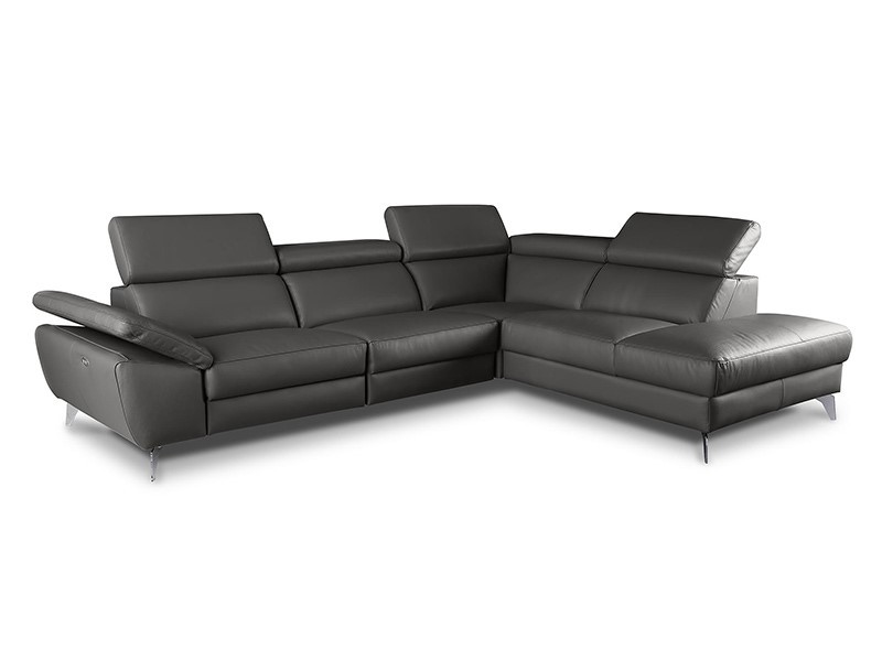 Des Sectional Panama - Dollaro Anthracite - Sofa with power recliner