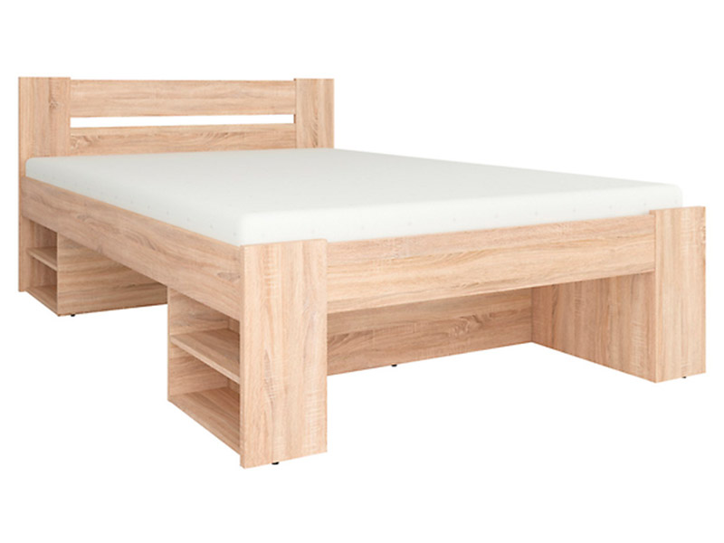  Nepo Plus Double Bed Oak Sonoma - Contemporary bed with various storage - Online store Smart Furniture Mississauga