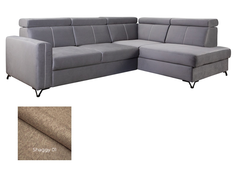  Libro Sectional Elbrus - Shaggy 01 - Right - Sectional with bed and storage - Online store Smart Furniture Mississauga