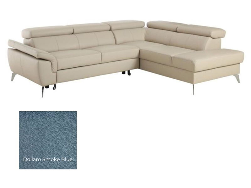  Des Sectional Sono - Dollaro Smoke Blue - Right - Modern corner sofa - Online store Smart Furniture Mississauga