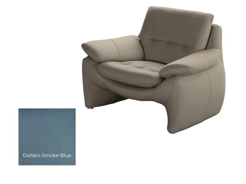  Des Armchair Madryt - Dollaro Smoke Blue - Full-grain leather - Online store Smart Furniture Mississauga