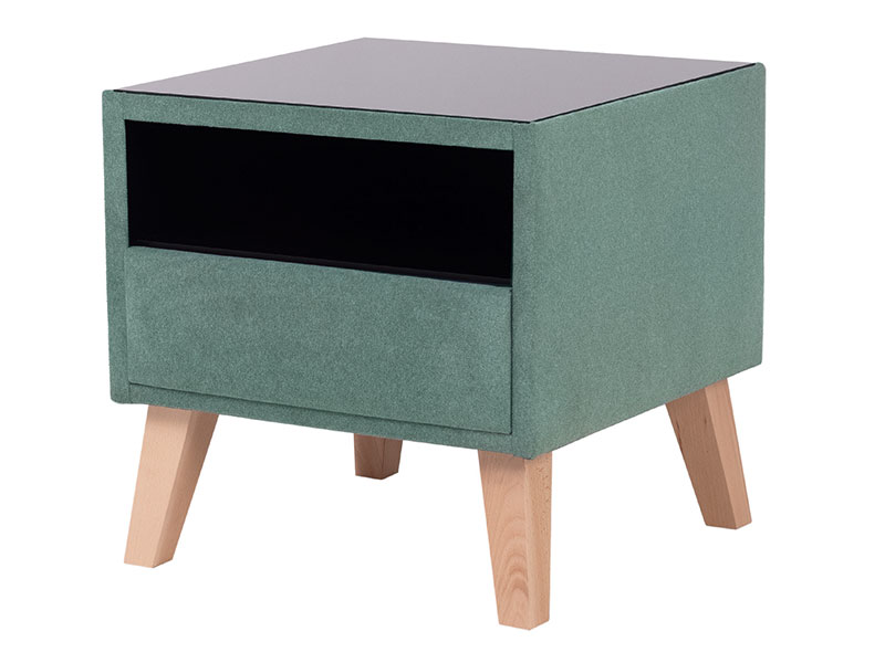 Hauss Nightstand Stella - Upholstered bedside table - Online store Smart Furniture Mississauga